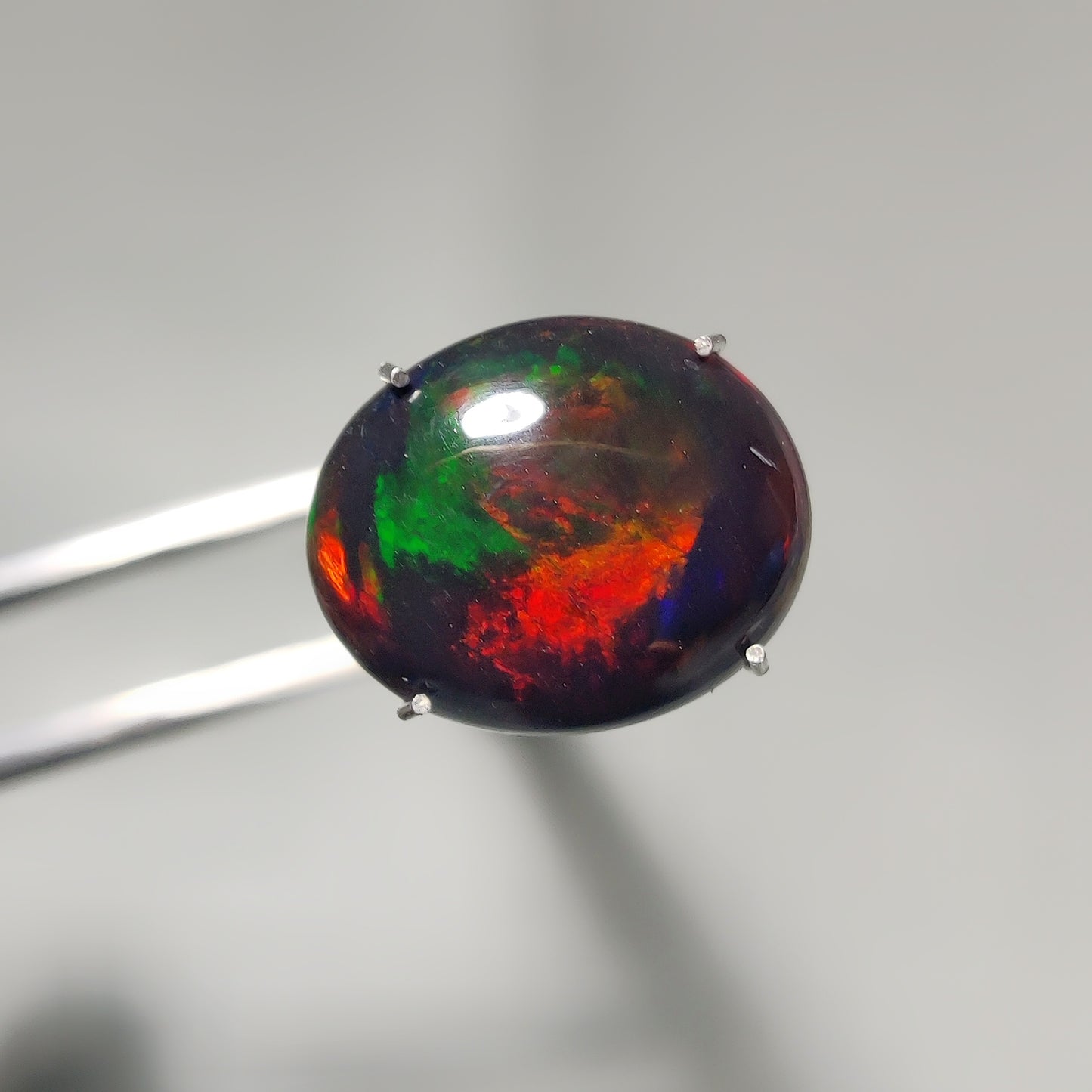 Natural Black Ethiopian Opal Cabochon gemstone cabochon - natural crystal healing stone for jewelry making by Gemivra