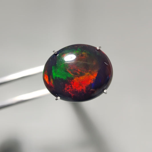 Natural Black Ethiopian Opal Cabochon gemstone cabochon - natural crystal healing stone for jewelry making by Gemivra
