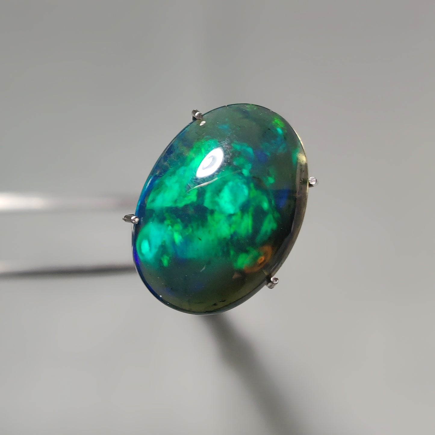 Natural Black Ethiopian Opal Cabochon gemstone cabochon - natural crystal healing stone for jewelry making by Gemivra