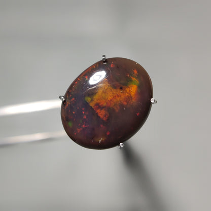 Natural Black Ethiopian Opal Cabochon gemstone cabochon - natural crystal healing stone for jewelry making by Gemivra