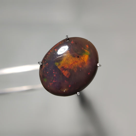 Natural Black Ethiopian Opal Cabochon gemstone cabochon - natural crystal healing stone for jewelry making by Gemivra