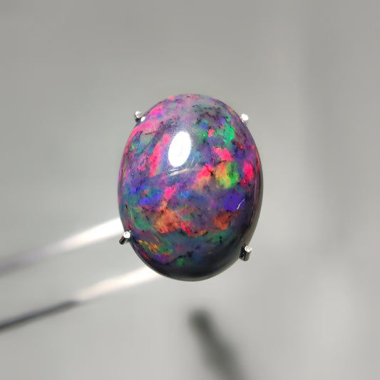 Natural Black Ethiopian Opal Cabochon gemstone cabochon - natural crystal healing stone for jewelry making by Gemivra