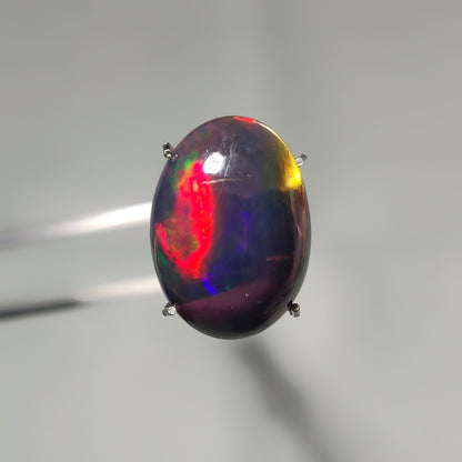 Natural Black Ethiopian Opal Cabochon gemstone cabochon - natural crystal healing stone for jewelry making by Gemivra