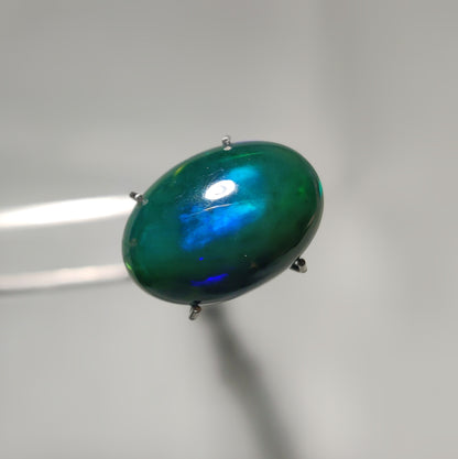 Natural Black Ethiopian Opal Cabochon gemstone cabochon - natural crystal healing stone for jewelry making by Gemivra