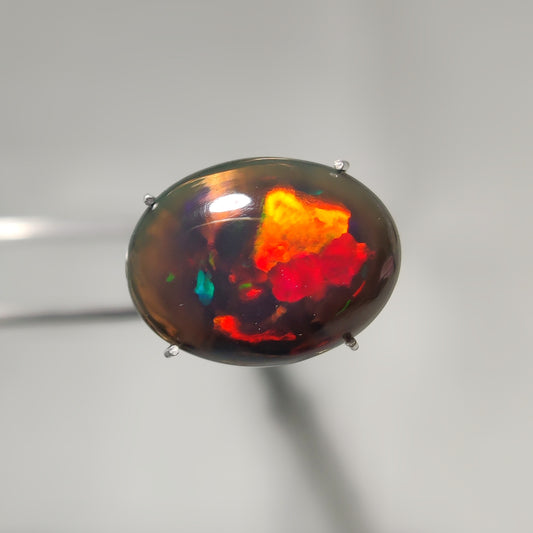 Natural Black Ethiopian Opal Cabochon gemstone cabochon - natural crystal healing stone for jewelry making by Gemivra