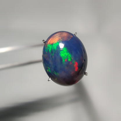 Natural Black Ethiopian Opal Cabochon gemstone cabochon - natural crystal healing stone for jewelry making by Gemivra