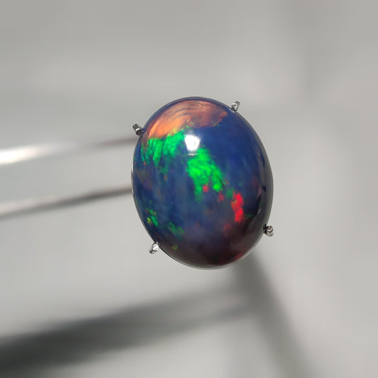 Natural Black Ethiopian Opal Cabochon gemstone cabochon - natural crystal healing stone for jewelry making by Gemivra