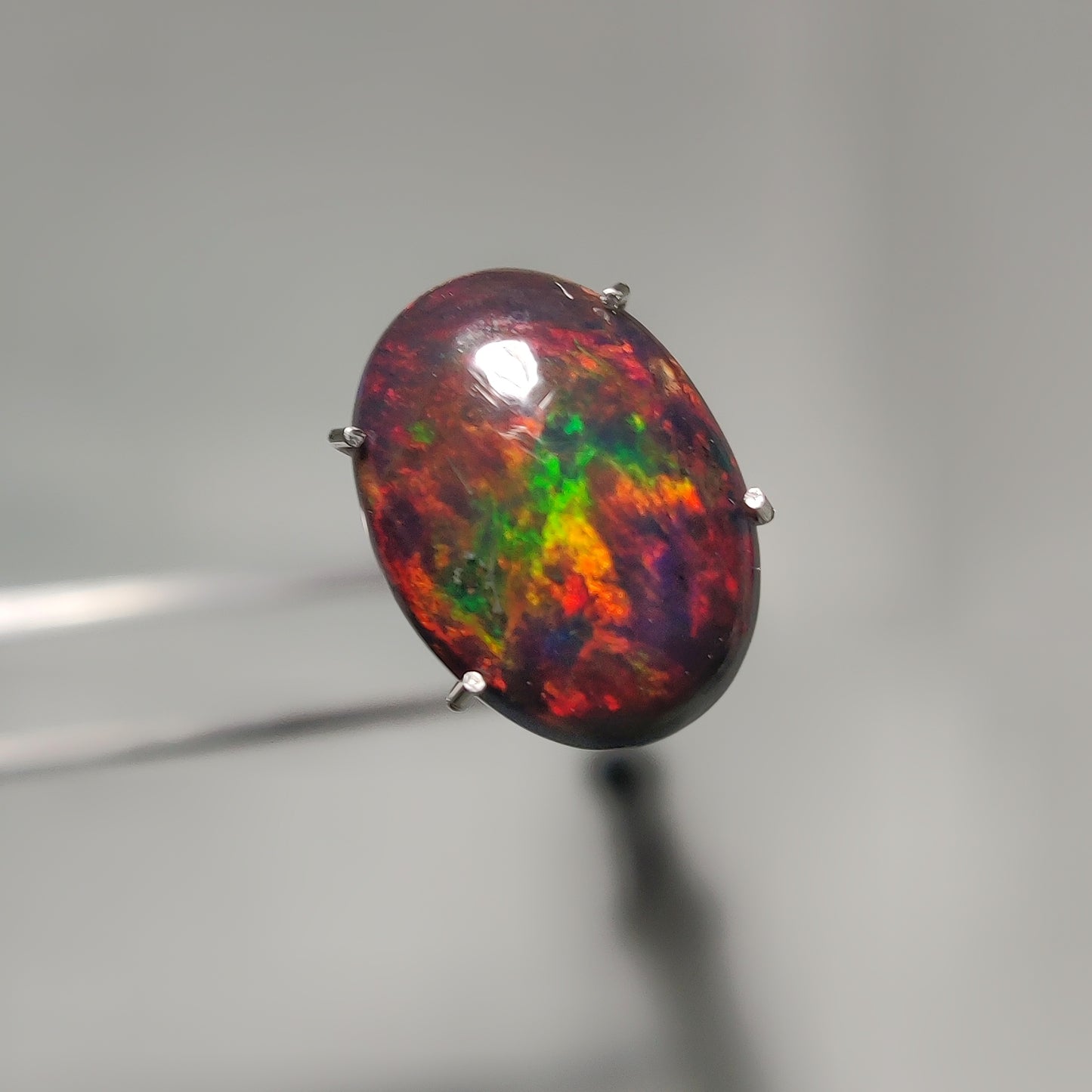 Natural Black Ethiopian Opal Cabochon gemstone cabochon - natural crystal healing stone for jewelry making by Gemivra