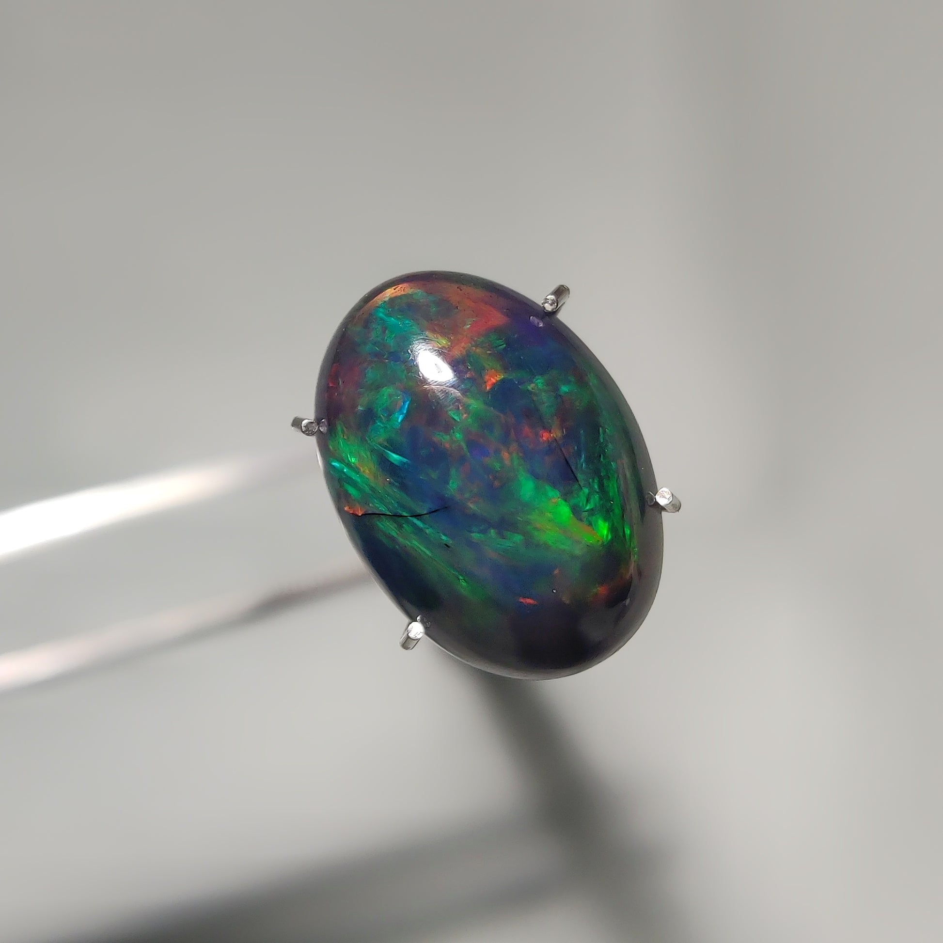 Natural Black Ethiopian Opal Cabochon gemstone cabochon - natural crystal healing stone for jewelry making by Gemivra
