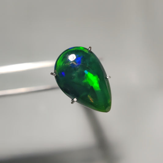 Natural Black Ethiopian Opal Cabochon gemstone cabochon - natural crystal healing stone for jewelry making by Gemivra