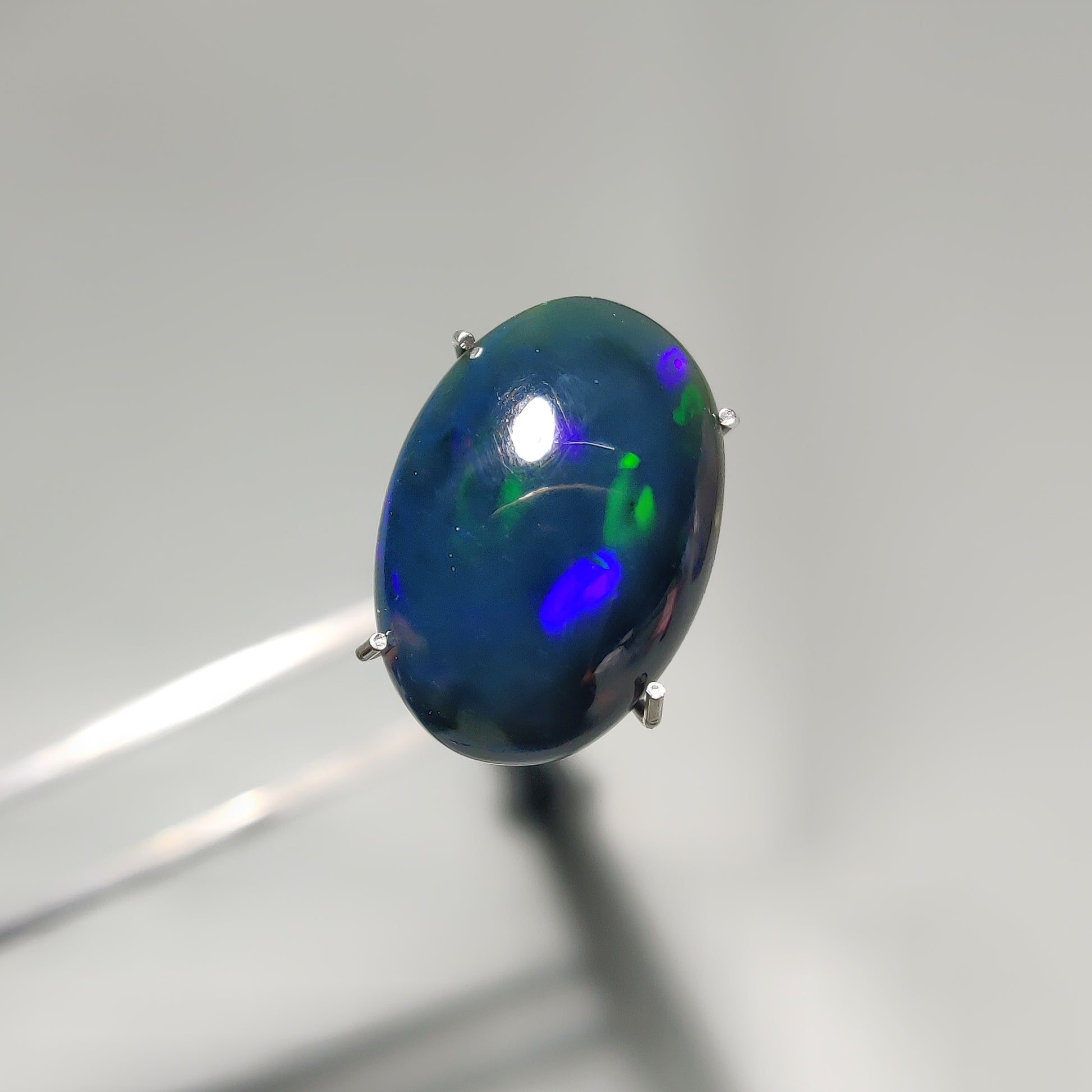 Natural Black Ethiopian Opal Cabochon gemstone cabochon - natural crystal healing stone for jewelry making by Gemivra