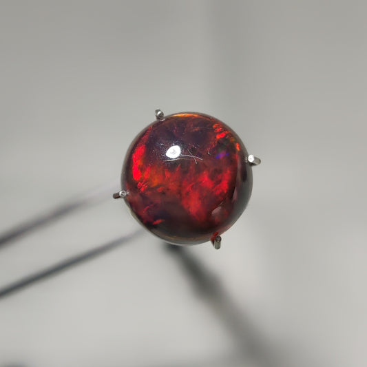 Natural Black Ethiopian Opal Cabochon gemstone cabochon - natural crystal healing stone for jewelry making by Gemivra