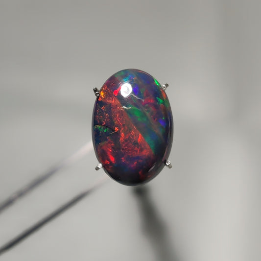 Natural Black Ethiopian Opal Cabochon gemstone cabochon - natural crystal healing stone for jewelry making by Gemivra