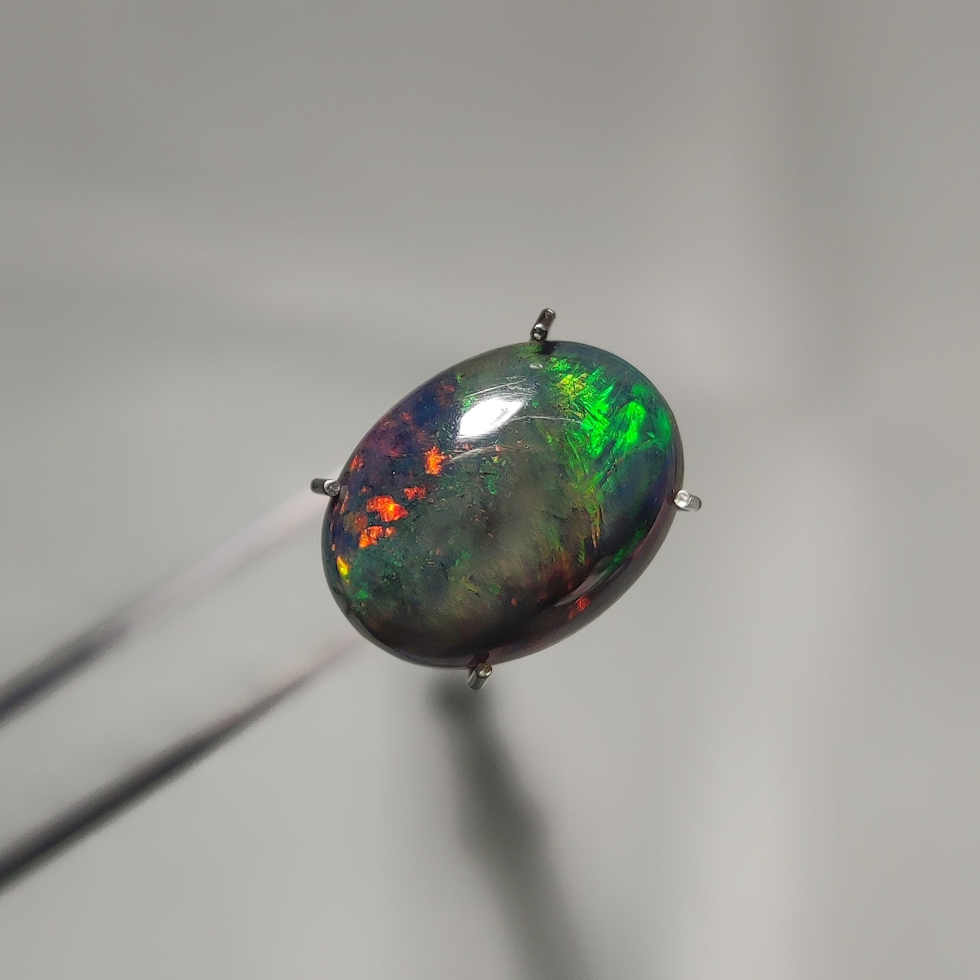 Natural Black Ethiopian Opal Cabochon gemstone cabochon - natural crystal healing stone for jewelry making by Gemivra