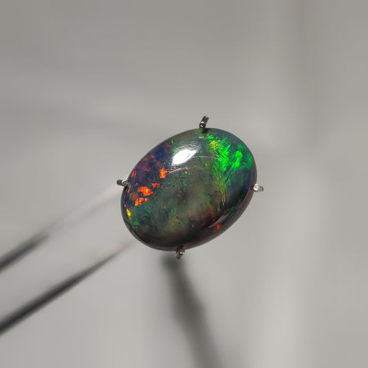 Natural Black Ethiopian Opal Cabochon gemstone cabochon - natural crystal healing stone for jewelry making by Gemivra