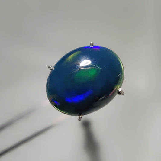Natural Black Ethiopian Opal Cabochon gemstone cabochon - natural crystal healing stone for jewelry making by Gemivra