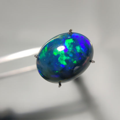 Natural Black Ethiopian Opal Cabochon gemstone cabochon - natural crystal healing stone for jewelry making by Gemivra