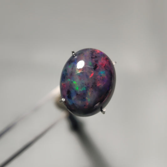 Natural Black Ethiopian Opal Cabochon gemstone cabochon - natural crystal healing stone for jewelry making by Gemivra