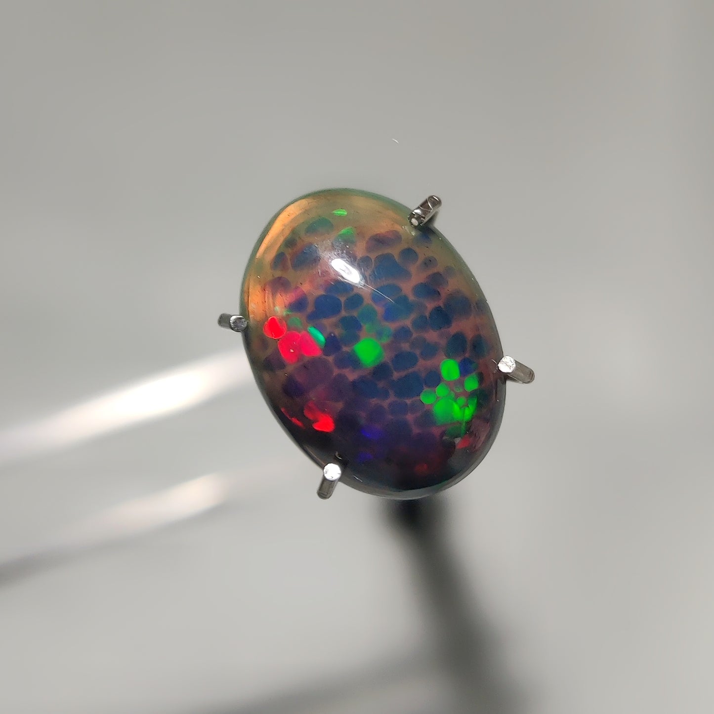 Natural Black Ethiopian Opal Cabochon gemstone cabochon - natural crystal healing stone for jewelry making by Gemivra