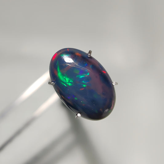 Natural Black Ethiopian Opal Cabochon gemstone cabochon - natural crystal healing stone for jewelry making by Gemivra