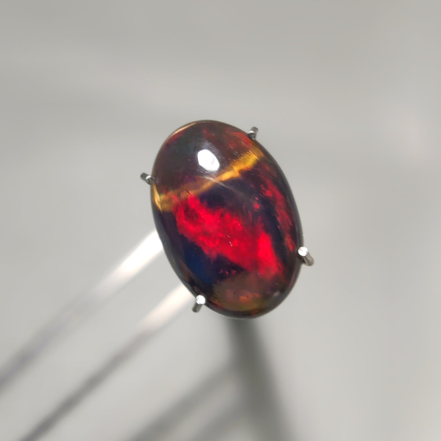 Natural Black Ethiopian Opal Cabochon gemstone cabochon - natural crystal healing stone for jewelry making by Gemivra