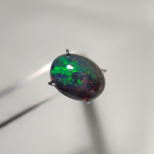 Natural Black Ethiopian Opal Cabochon gemstone cabochon - natural crystal healing stone for jewelry making by Gemivra