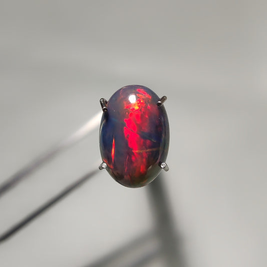 Natural Black Ethiopian Opal Cabochon gemstone cabochon - natural crystal healing stone for jewelry making by Gemivra