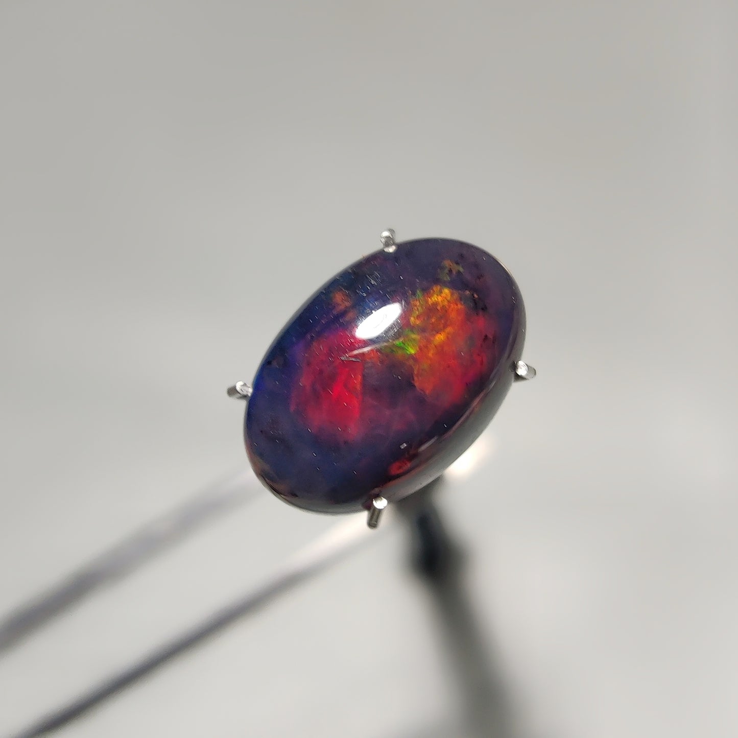 Natural Black Ethiopian Opal Cabochon gemstone cabochon - natural crystal healing stone for jewelry making by Gemivra