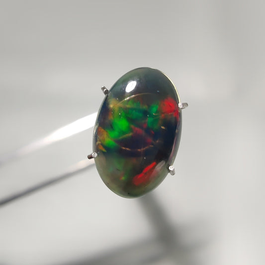 Natural Black Ethiopian Opal Cabochon gemstone cabochon - natural crystal healing stone for jewelry making by Gemivra