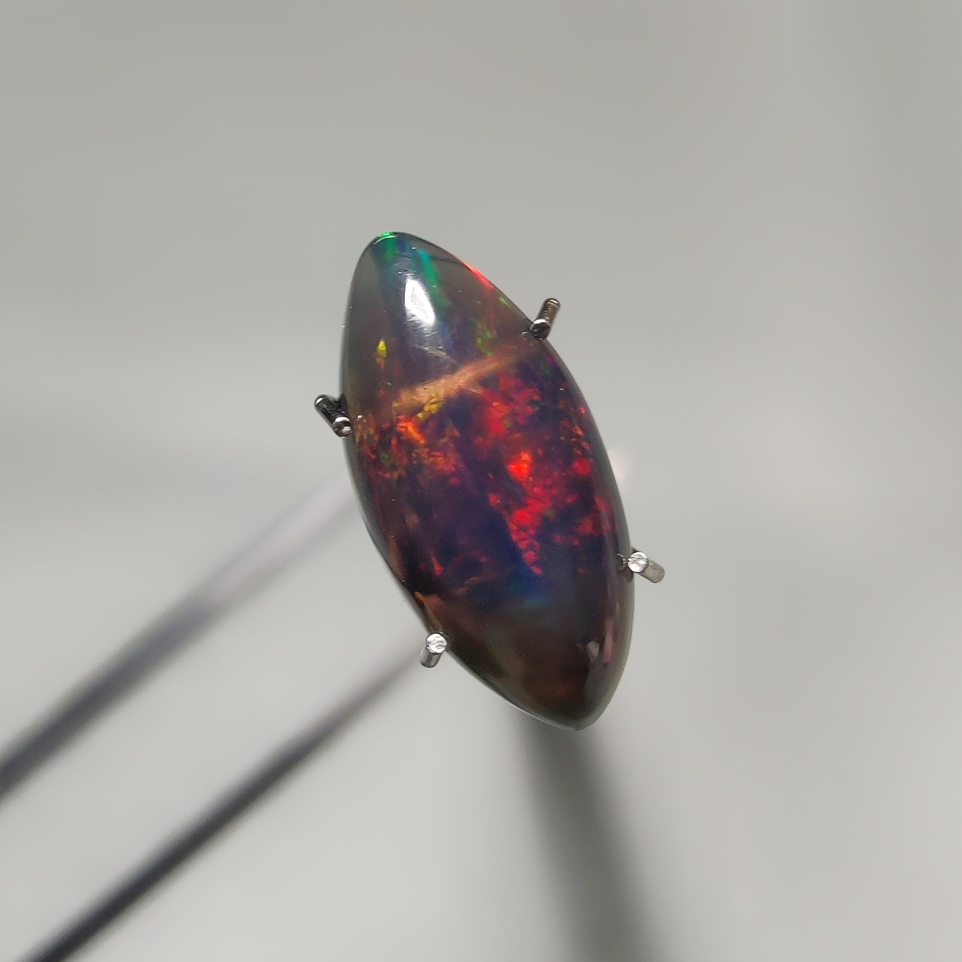 Natural Black Ethiopian Opal Cabochon gemstone cabochon - natural crystal healing stone for jewelry making by Gemivra