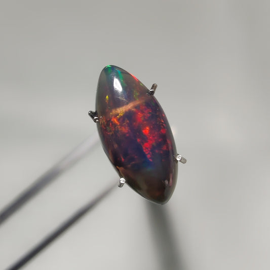 Natural Black Ethiopian Opal Cabochon gemstone cabochon - natural crystal healing stone for jewelry making by Gemivra