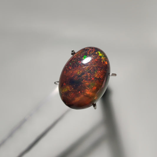 Natural Black Ethiopian Opal Cabochon gemstone cabochon - natural crystal healing stone for jewelry making by Gemivra