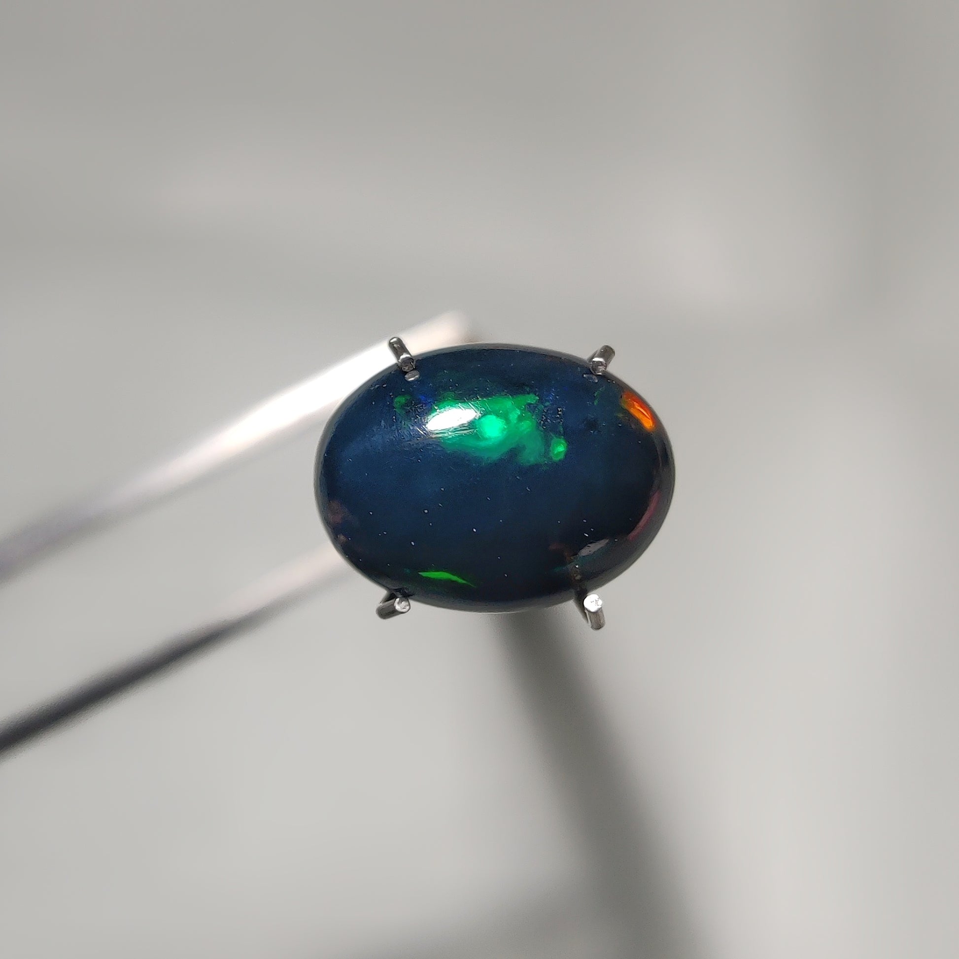 Natural Black Ethiopian Opal Cabochon gemstone cabochon - natural crystal healing stone for jewelry making by Gemivra