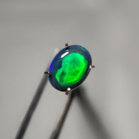 Natural Black Ethiopian Opal Cabochon gemstone cabochon - natural crystal healing stone for jewelry making by Gemivra