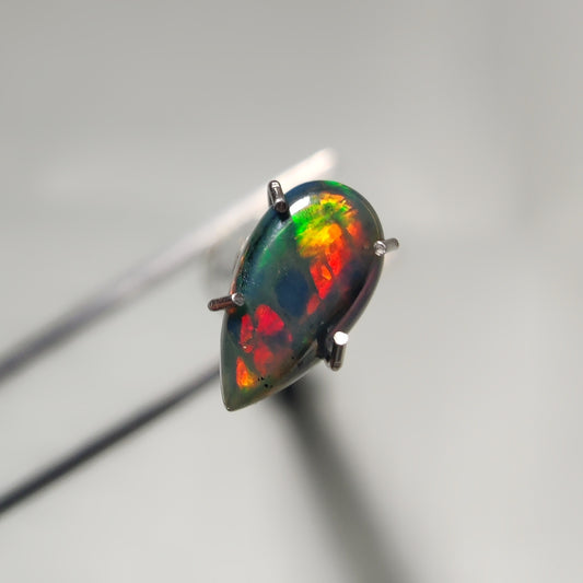 Natural Black Ethiopian Opal Cabochon gemstone cabochon - natural crystal healing stone for jewelry making by Gemivra