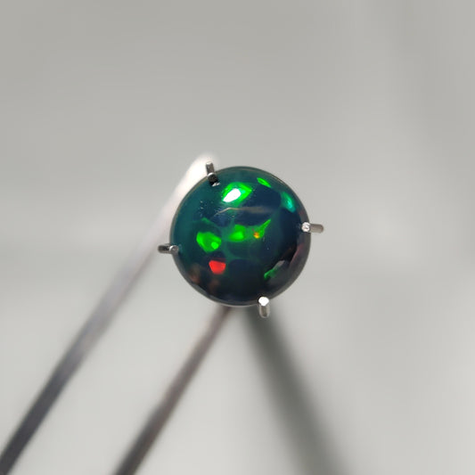 Natural Black Ethiopian Opal Cabochon gemstone cabochon - natural crystal healing stone for jewelry making by Gemivra