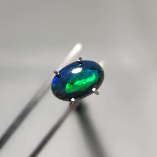 Natural Black Ethiopian Opal Cabochon gemstone cabochon - natural crystal healing stone for jewelry making by Gemivra