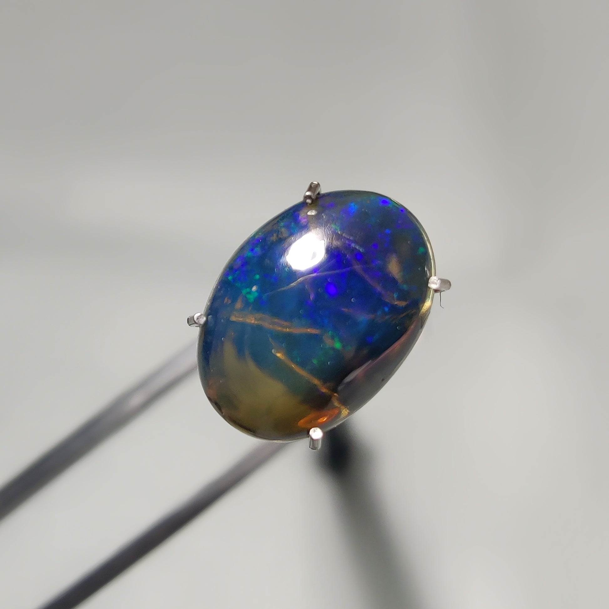 Natural Black Ethiopian Opal Cabochon gemstone cabochon - natural crystal healing stone for jewelry making by Gemivra