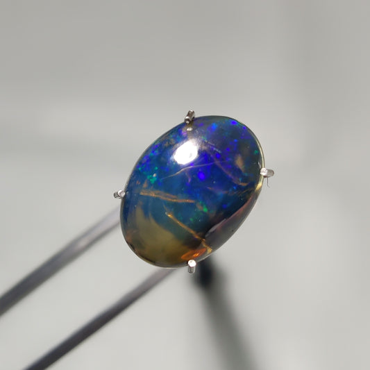 Natural Black Ethiopian Opal Cabochon gemstone cabochon - natural crystal healing stone for jewelry making by Gemivra