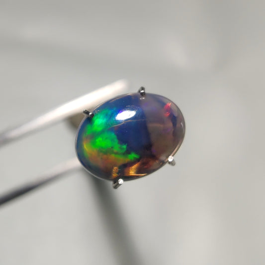 Natural Black Ethiopian Opal Cabochon gemstone cabochon - natural crystal healing stone for jewelry making by Gemivra