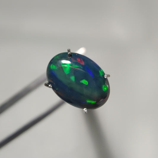 Natural Black Ethiopian Opal Cabochon gemstone cabochon - natural crystal healing stone for jewelry making by Gemivra