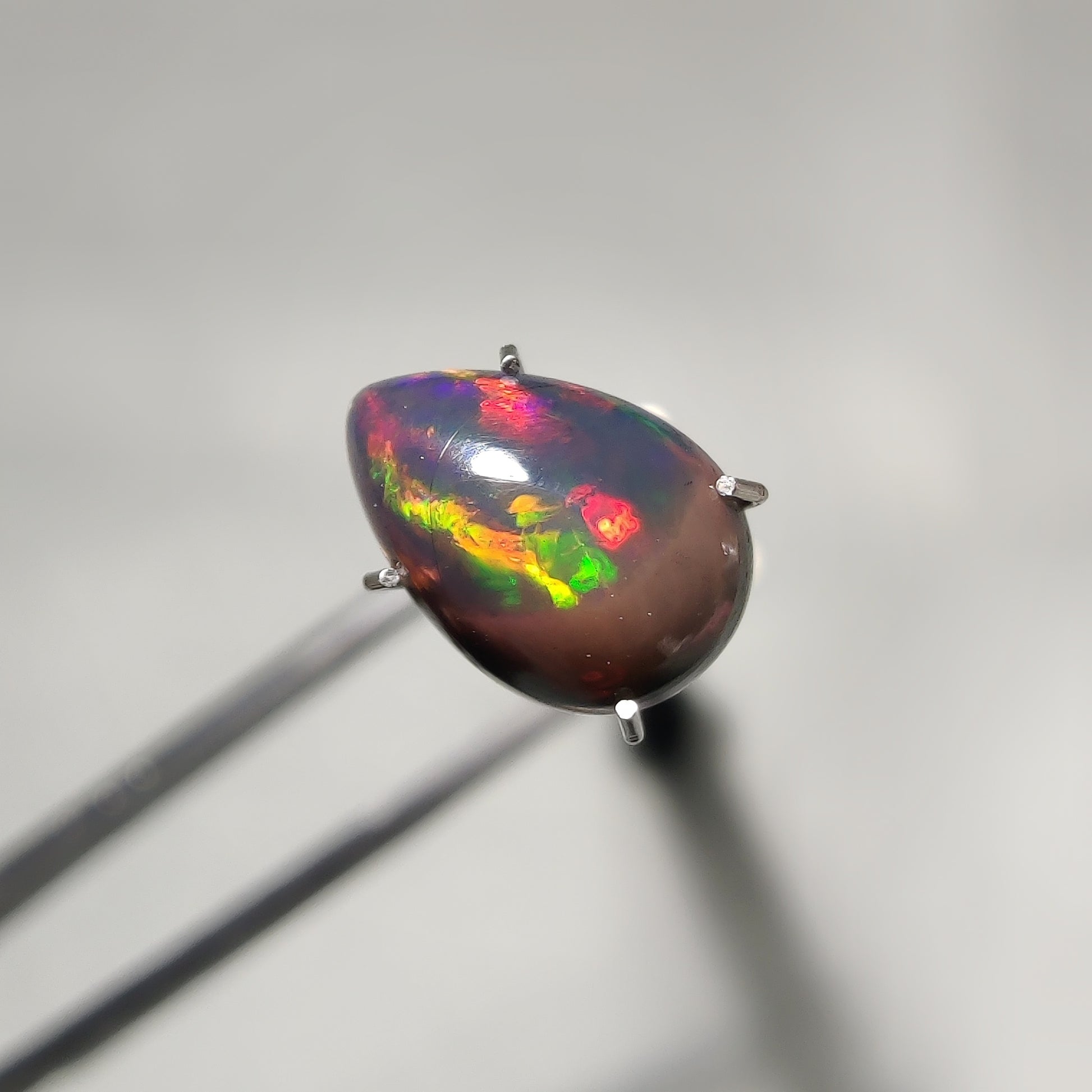 Natural Black Ethiopian Opal Cabochon gemstone cabochon - natural crystal healing stone for jewelry making by Gemivra