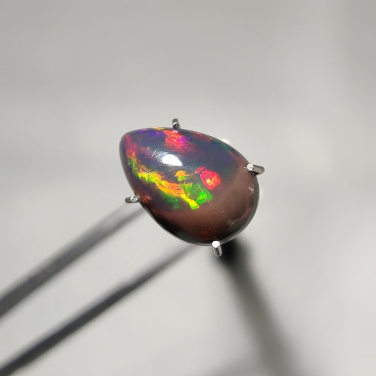 Natural Black Ethiopian Opal Cabochon gemstone cabochon - natural crystal healing stone for jewelry making by Gemivra