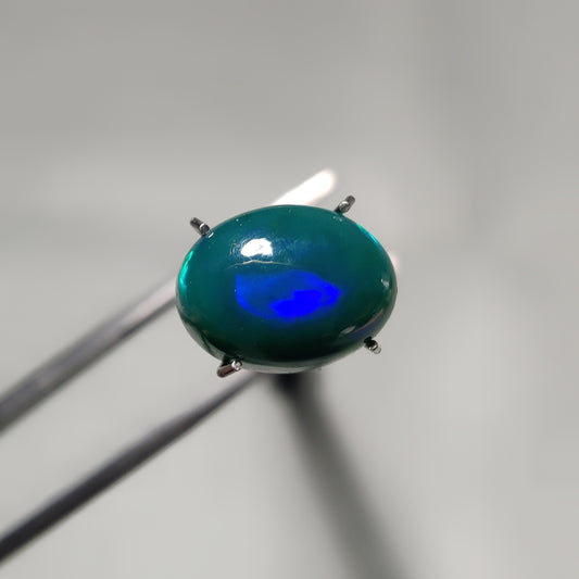 Natural Black Ethiopian Opal Cabochon gemstone cabochon - natural crystal healing stone for jewelry making by Gemivra