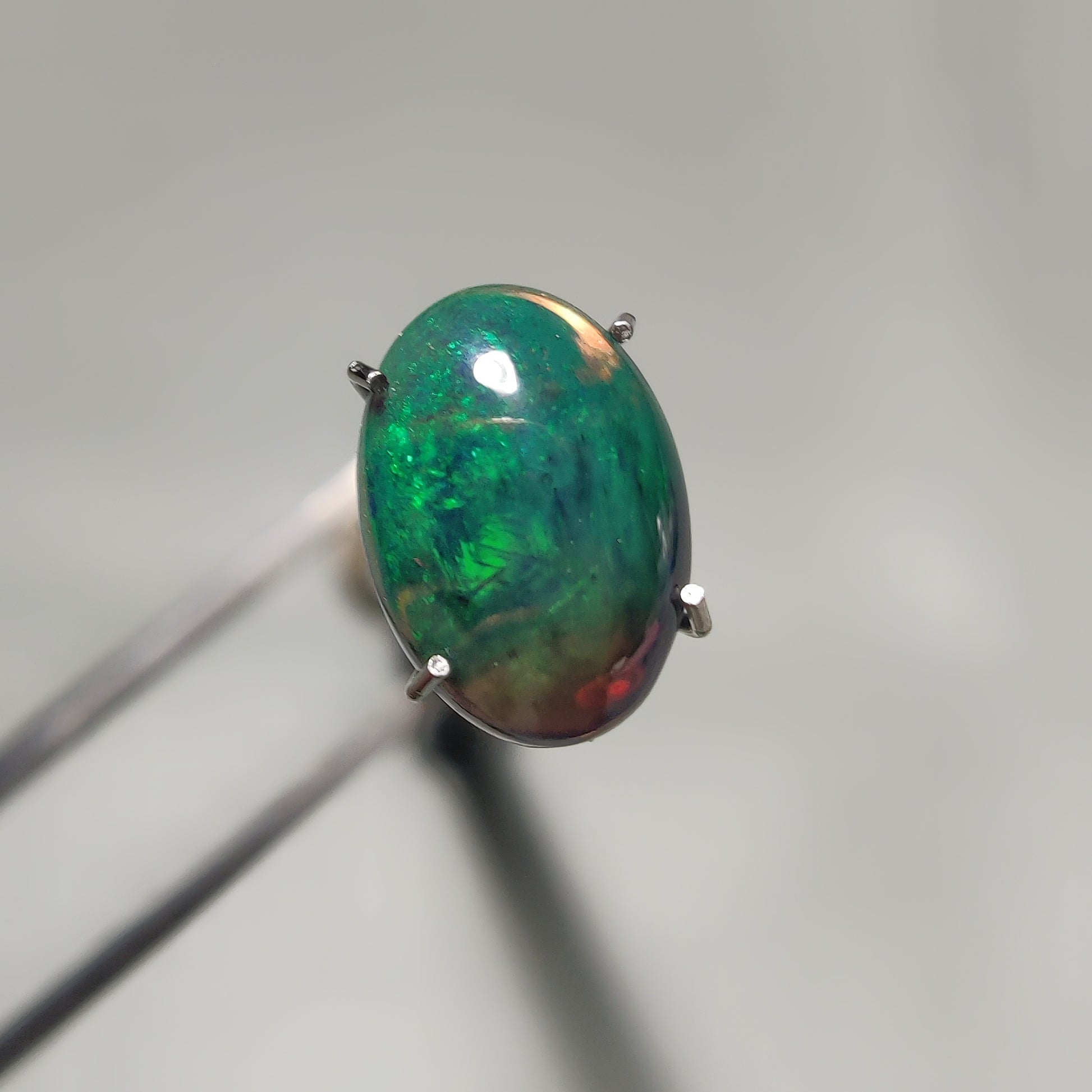 Natural Black Ethiopian Opal Cabochon gemstone cabochon - natural crystal healing stone for jewelry making by Gemivra