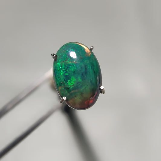 Natural Black Ethiopian Opal Cabochon gemstone cabochon - natural crystal healing stone for jewelry making by Gemivra
