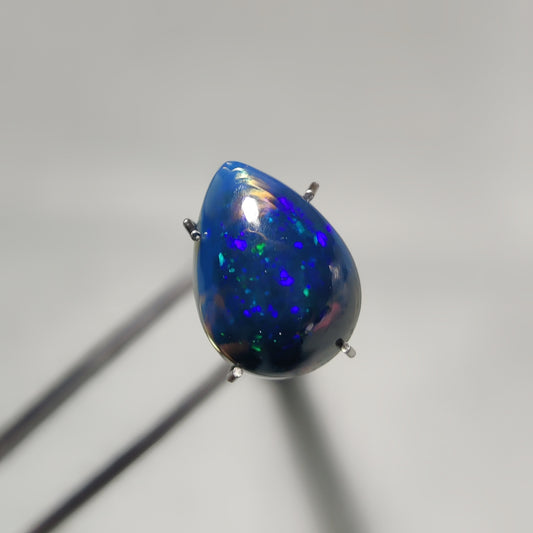 Natural Black Ethiopian Opal Cabochon gemstone cabochon - natural crystal healing stone for jewelry making by Gemivra