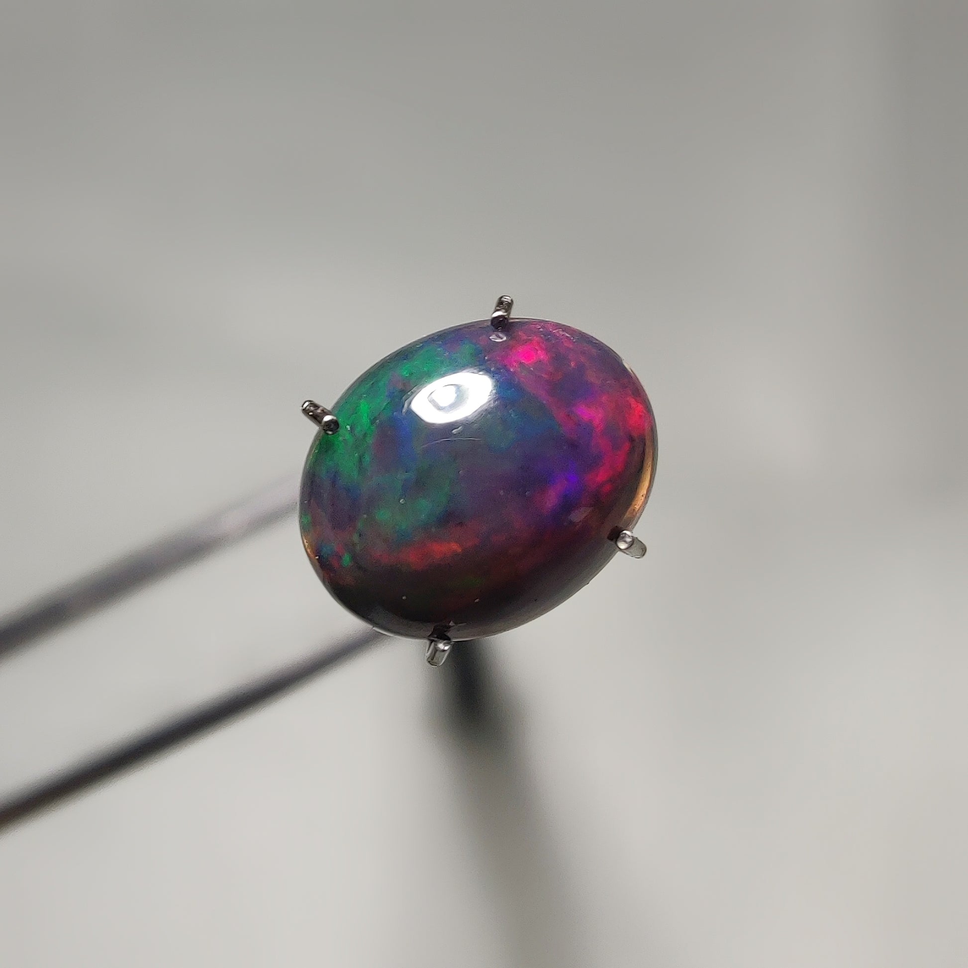 Natural Black Ethiopian Opal Cabochon gemstone cabochon - natural crystal healing stone for jewelry making by Gemivra