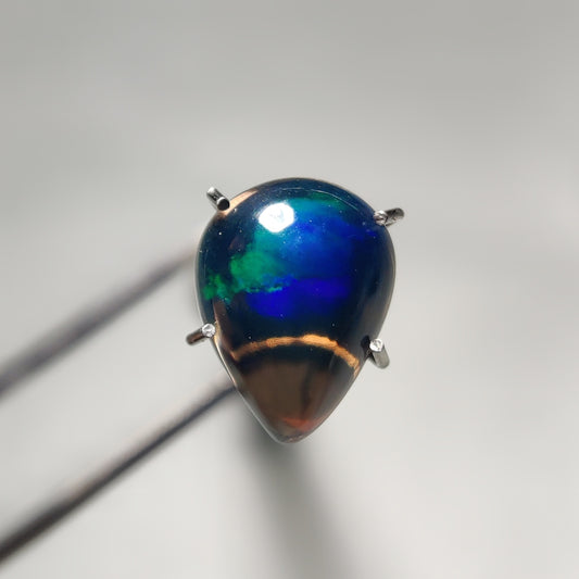 Natural Black Ethiopian Opal Cabochon gemstone cabochon - natural crystal healing stone for jewelry making by Gemivra