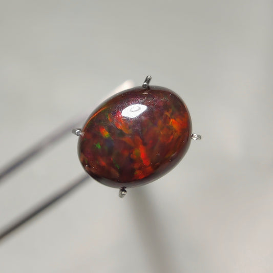 Natural Black Ethiopian Opal Cabochon gemstone cabochon - natural crystal healing stone for jewelry making by Gemivra